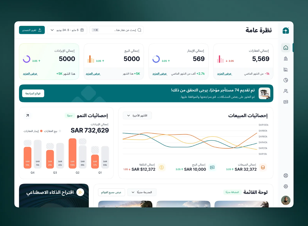  تصميم موقع شركة عقارات - من أعمال سبأ تك